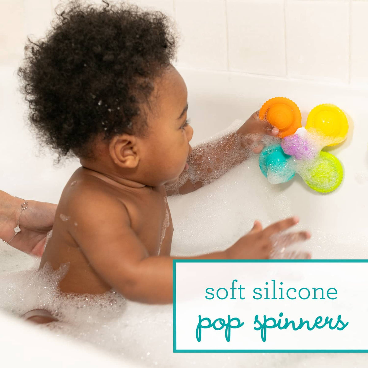 Silicone Bath Pop Spinner, for Babies 6-12 Months, Multicolor, 3-Pack - Image 3