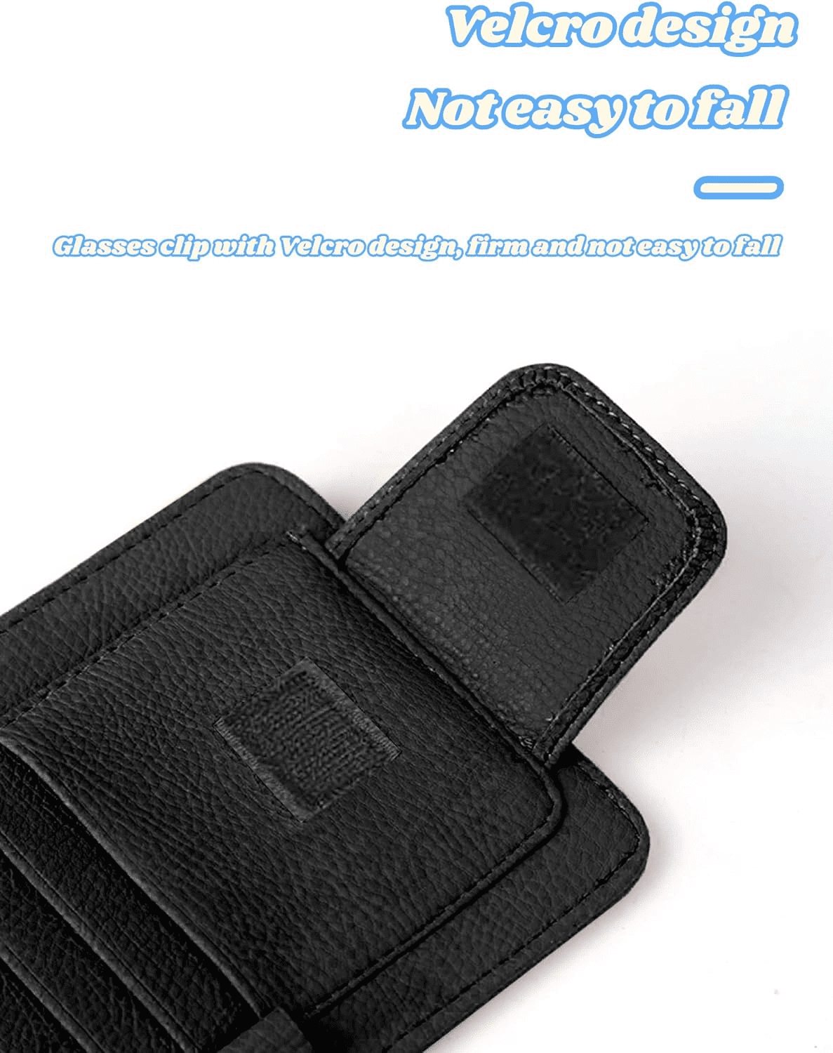 2 Pack Small Leather Car Sun Visor Organizer for Car/Truck Sunglass Holder, 4 Card Slots | Compact Document/Pen/Chaps... - Image 5