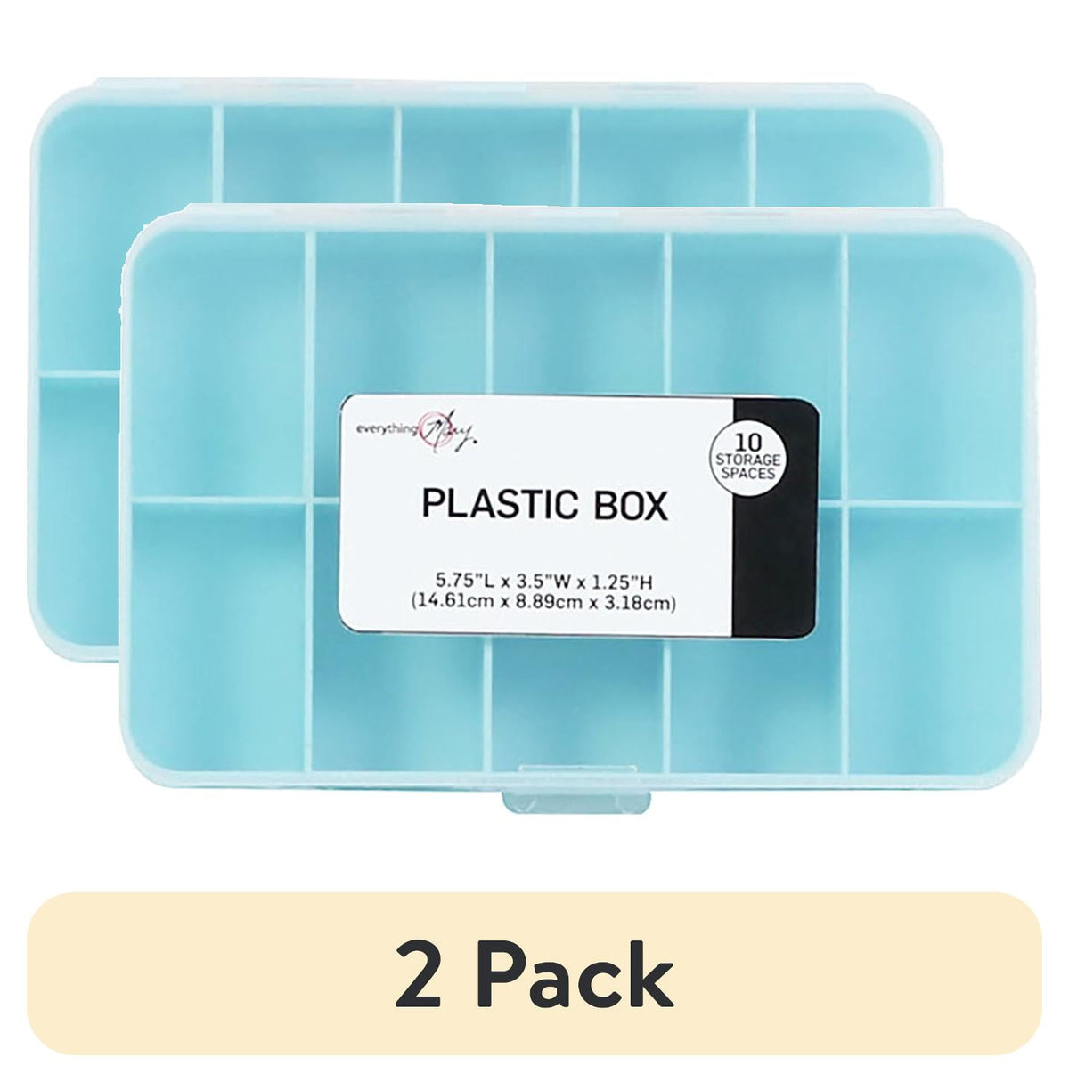 (2 pack) 10 Compartment Plastic Bead Storage Box, Teal (Single) - Image 2