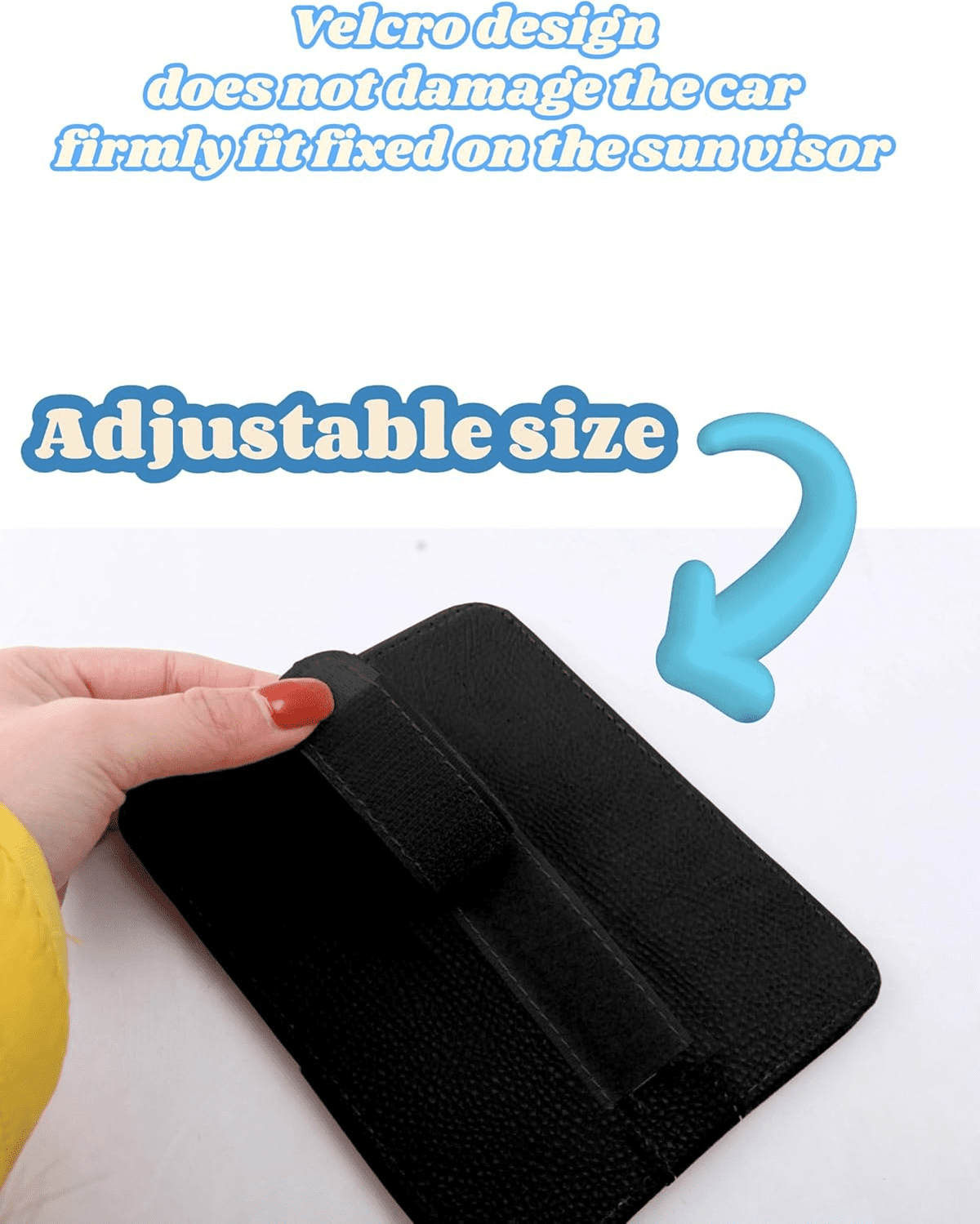 2 Pack Small Leather Car Sun Visor Organizer for Car/Truck Sunglass Holder, 4 Card Slots | Compact Document/Pen/Chaps... - Image 6