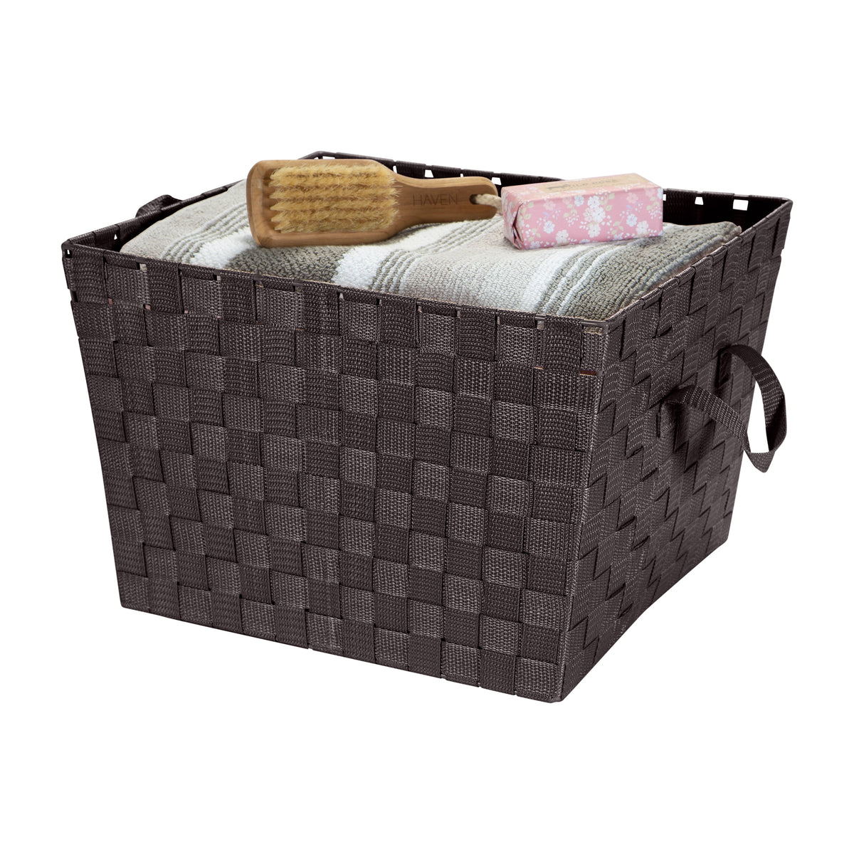 Polypropylene Baskets, 13" x 15", Brown - Image 3