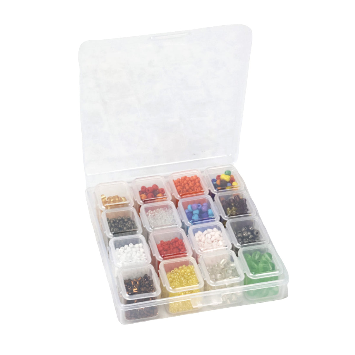 (2 pack) Plastic Craft Organizer with 16 Stackable Clear Jars for Bead and Craft Storage, Beading Projects - Image 3