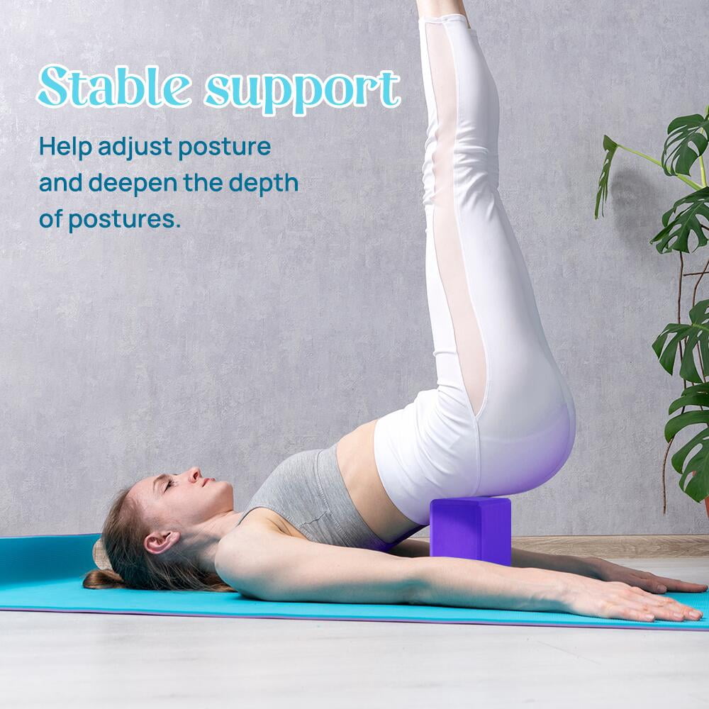 Blocks Set of 2 High-Density Foam Blocks(4"x 6"x 9") for, Pilates, Meditation - Purple - Image 3