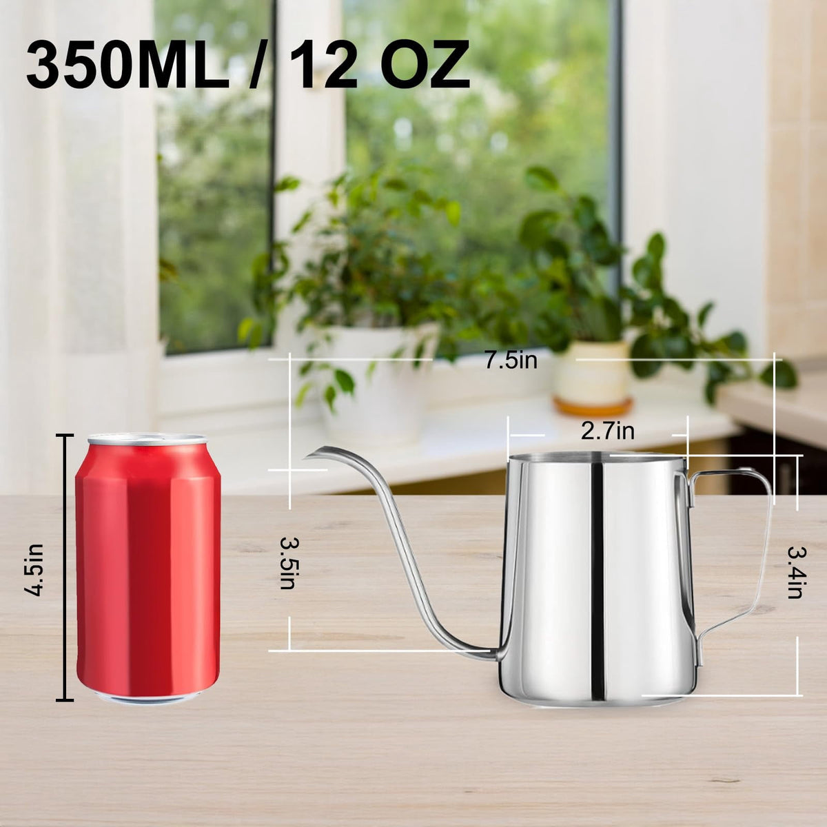 Small Watering Can for Indoor Plants, Mini Indoor Watering Can with Long Spout and Handle 12 oz / 350 ml Rust-Proof 3... - Image 6
