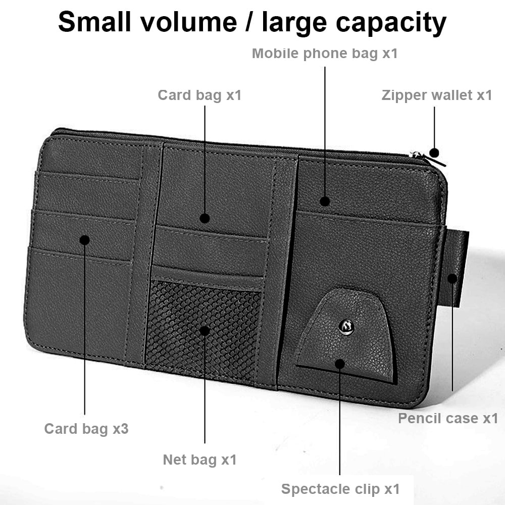 Car Sun Visor Organizer with Multi-Pocket Zipper for Auto Accessories - Image 5