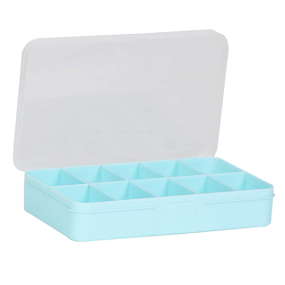 (2 pack) 10 Compartment Plastic Bead Storage Box, Teal (Single)