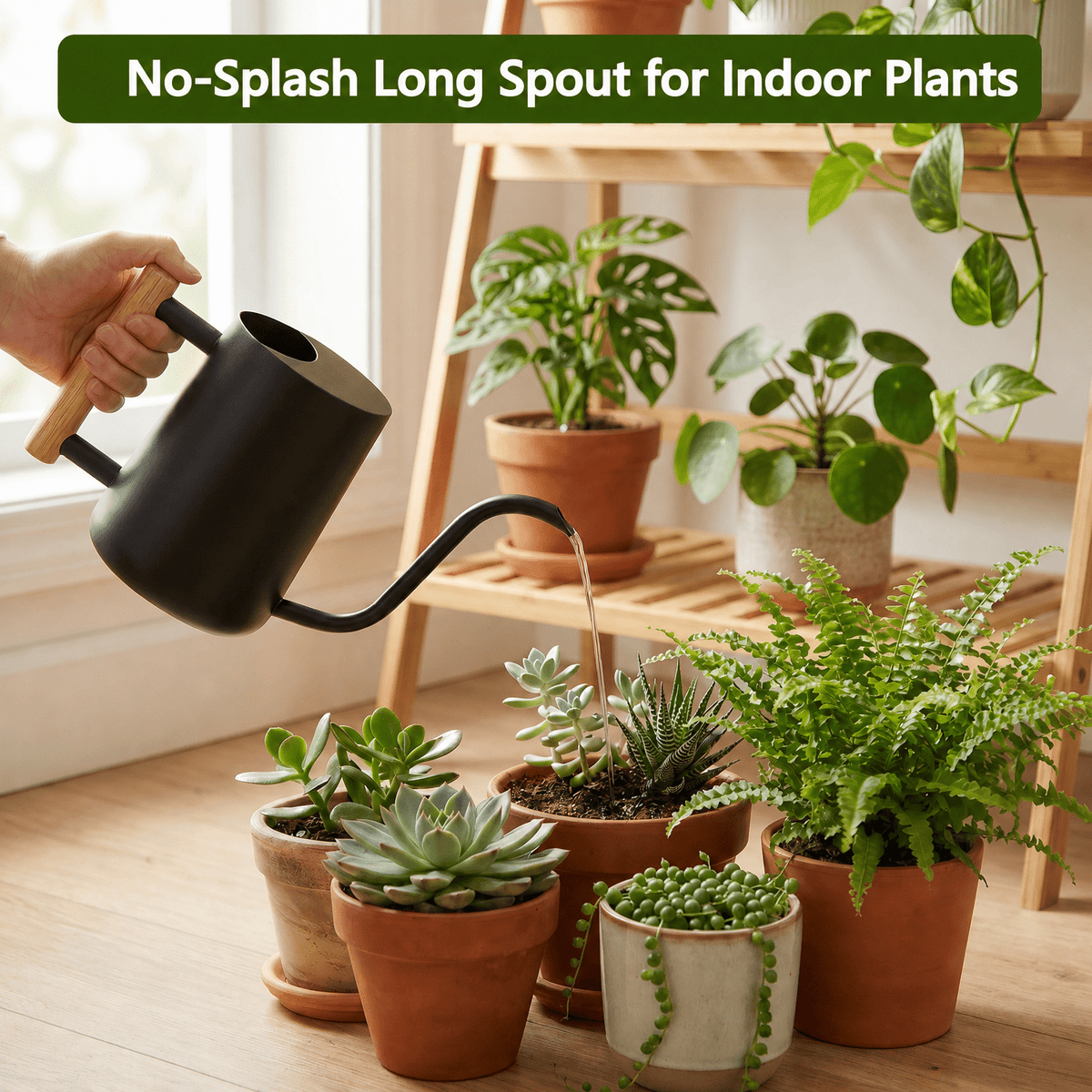 Can for Indoor Plants, 35oz/1000ml Metal Stainless Steel Small Can with Long Spout for House Plants Succulents Bonsai... - Image 2