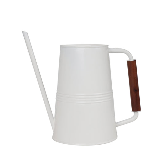 1-Gallon Metal Watering Can, White