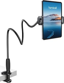Lamicall Gooseneck Tablet Holder for Bed - [Unique Tapered Flexible Arm][Fully Adjustable] iPad Kindle Holder Stand for Reading in Bed, Tablet Mount for 4.7-13" iPad, Kindle, Switch, Galaxy, iPhone