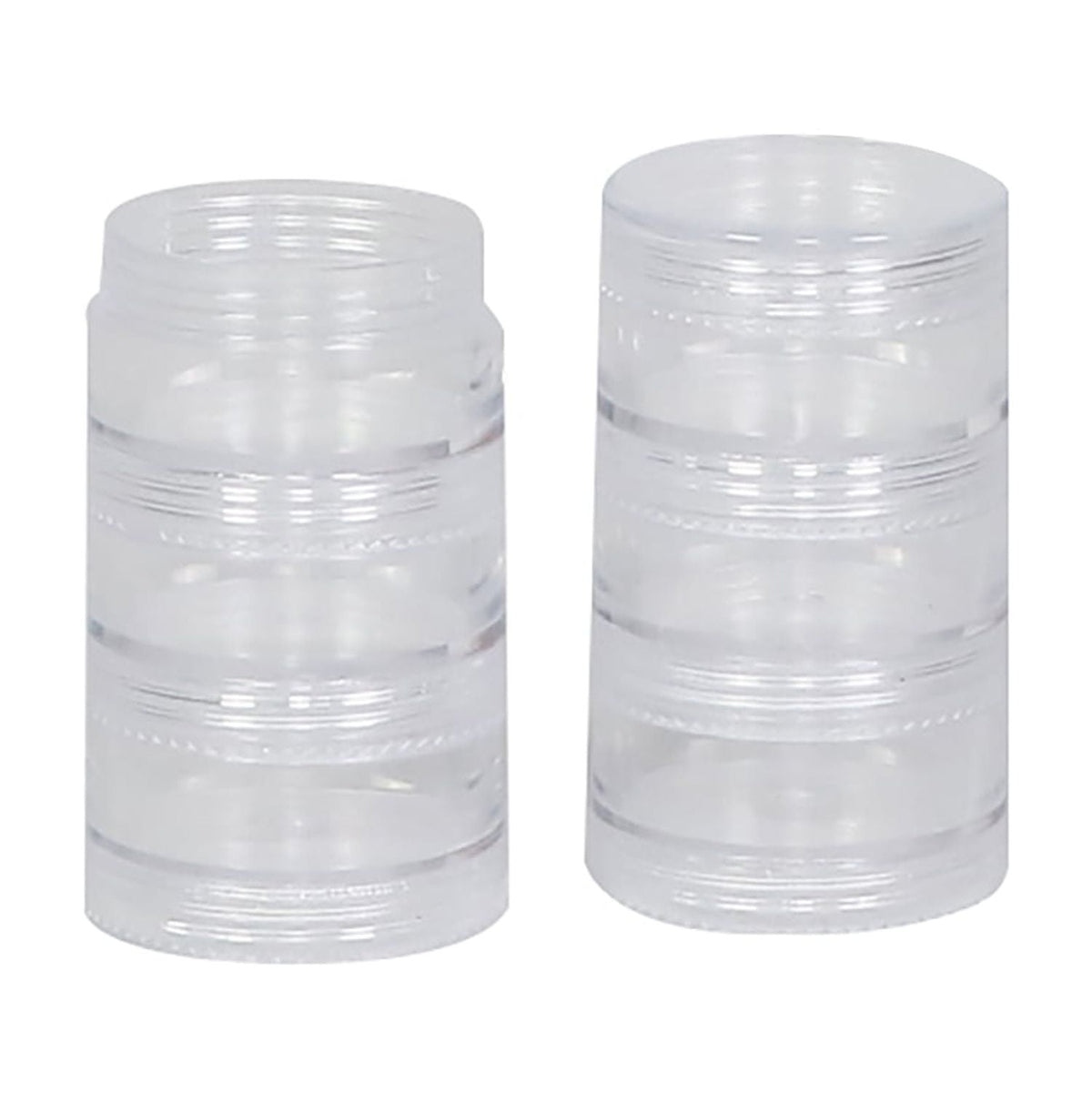 Stackable Clear Plastic Containers 6-Pack – Craft & Bead Storage Jars - Image 3