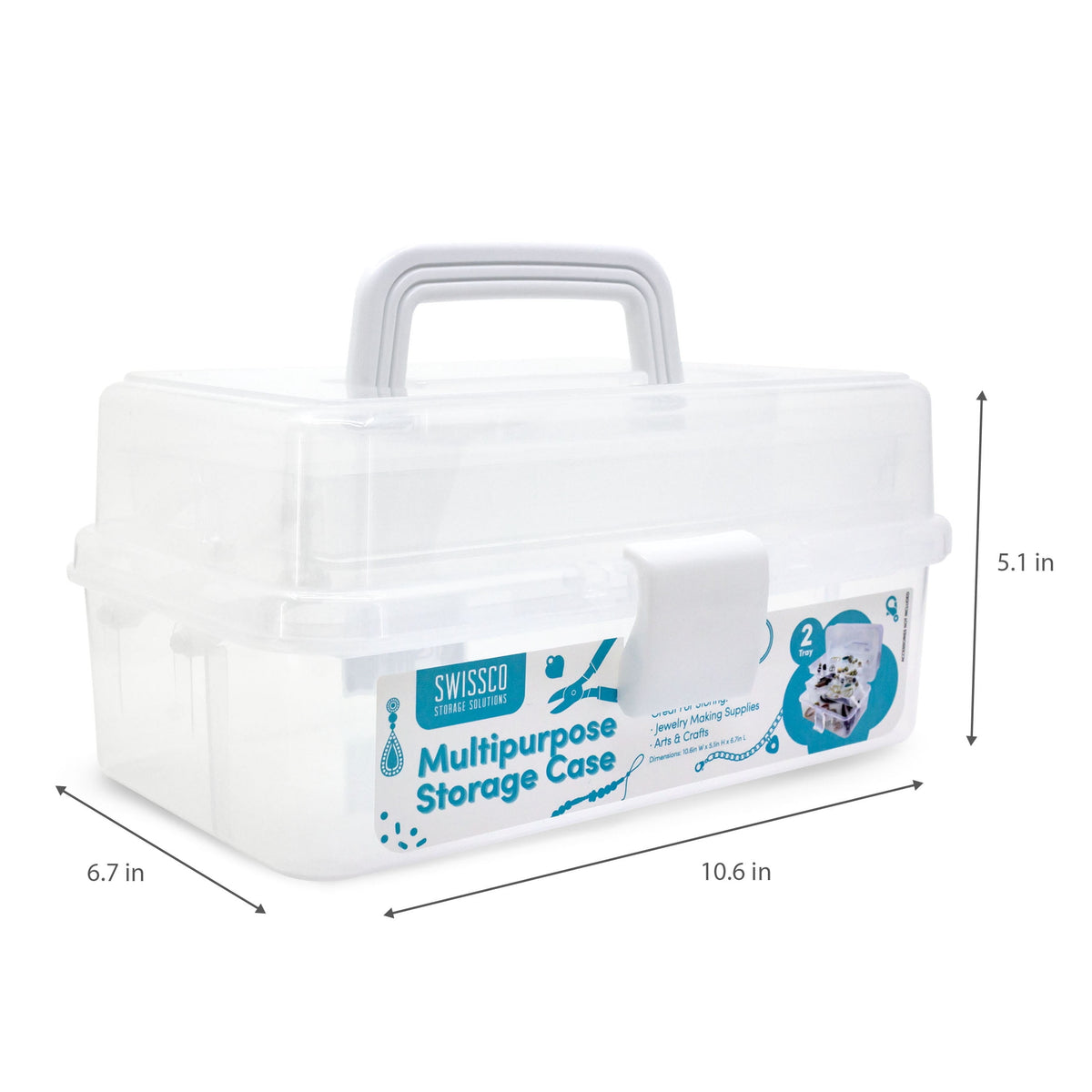 Multi-Purpose Storage Case Organizer for Jewelry and Arts and Crafts, Clear, Medium - Image 3