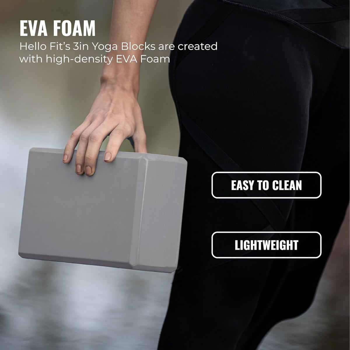 2pcs Gym Bricks -Comfortable Fitness Bricks, Anti-Slip, Lightweight and Travel Friendly Pilates Practice - Image 2