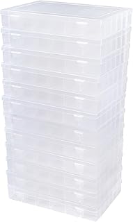 12 Pack 36 Grids Bead Organizers Plastic Organizer Box with Dividers 3600 Tackle Boxes Organizer Clear Box Organizers Compartment Storage Container