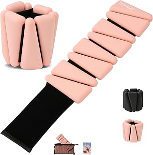 Wrist Weights, Adjustable Ankle Weights for Women Men, Leg and Arm Weights for Home Gym Workout, Running, Yoga, Pilates, Barre, Exercise, Strength Training, 2LB Each