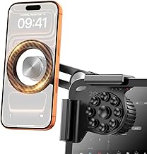 Tesla Phone Mount for Model 3/Y: [2026 Screen-Safe Suction] for Tesla Model 3/Y/Juniper/Cybertruck Accessories for Magsafe Car Mount,Fit for iPhone 12-17 Series and Magsafe Cases