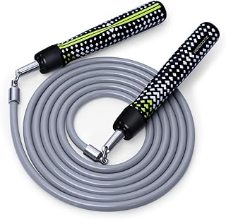 Hererope Weighted Jump Ropes for Men & Women, 1/2 LB Jump Rope Weighted With Ball-bearing, No-Slip Grip, Durable Steel Cable, Heavy Jump Rope Designed for Fitness, High-Intensity Strength Workouts, crossfit
