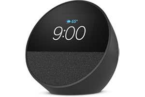 Echo Spot (newest model), Great for nightstands, offices and kitchens, Smart alarm clock, Designed for Alexa+, Black