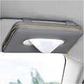 Car Tissue Holder, Sun Visor Napkin Box Premium PU Leather Tissue Case with Zipper, Rectangular Hanging Paper Organizer Mask Dispenser for Sedans SUVs Trucks, Car Accessories (Gray)