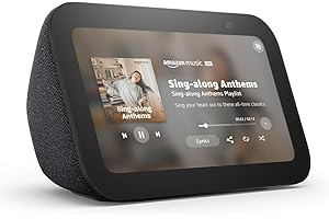 Echo Show 5 (newest model), Smart display, Designed for Alexa+, 2x the bass and clearer sound, Charcoal