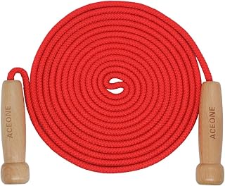 16 FT Long Jump Rope for Kids, Adjustable Double Dutch Skipping Rope with Wooden Handle, Multiplayer Team Jumping Rope for Outdoor Fun, School Sport, Party Game, Birthday Gift