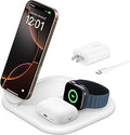Belkin 3-in-1 MagSafe-Compatible iPhone Charger - Foldable Magnetic Qi2 Certified, MagSafe Charging Station for Phone, Apple Watch, AirPods - Wireless for Multiple Devices