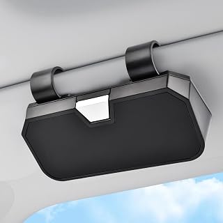 Sunglass Holder for Car Visor Clip - Universal Soft Protective Car Accessories Visor Glasses Holder, Vehicle Sunglass Organizer with Quick Release for Truck, Sedan, SUV (Black)