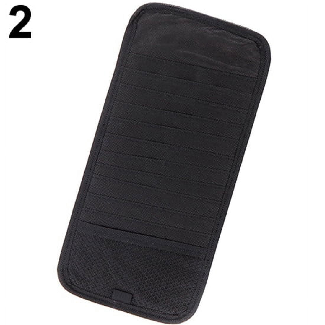 1Pc Car Auto Visor CD Card Case Holder Clipper Disks Hold Organizer Bag Black - Image 3