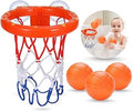 KSABVAIA Bath Toys - Bathtub Basketball Hoop for Kids Toddlers - Bath Toys Shower Toys for Kids Ages 4-8,Suction Cup Basketball Hoop & 3 No Hole Balls Set for Boys Girls