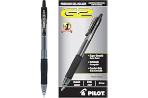 Pilot G2 Pens, Premium Refillable and Retractable Rolling Ball Gel Pens, Fine Point, 0.7mm, Black Ink, 12-Pack (31020)