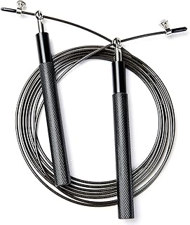 Speed Skipping Rope Adjustable Jumping Rope with Aluminium Alloy Handle and Ball Bearing Tangle-Free Exercise Rope for Home Exercise & Slim Body , Cross Fit Training, Fitness, Exercis Ideal for Aerobic Exercise