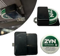 Extra Strong Visor Clip Holder for Zyn Can, Black, Automotive Tin Mount for Wintergreen Pouches, Universal Car Sun Visor Attachment