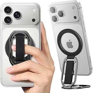 SUPERONE for MagSafe Phone Grip for MagSafe Kickstand Compatible with Mag Safe Finger Loop, 4-in-1 Phone Ring Holder Strap for Mag Safe iPhone 16/15/14/13/12 (Replacement Strap)