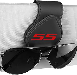 Sunglasses Holder for Car Visor Compatible with Camaro SS Car Accessories Magnetic Leather Glasses Eyeglass Clip Car Visor Accessories