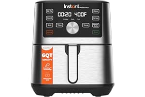 Instant Pot 6QT VORTEX Plus Air Fryer, 6-in-1, Air Fry, Broil, Dehydrate, Crisp, Roast, Reheat, Bake, Dishwasher-Safe Airfrye