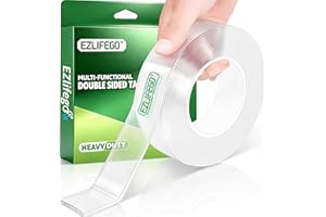 EZlifego Double Sided Tape Heavy Duty, Nano Double Sided Adhesive Tape, Clear Mounting Tape Picture Hanging Adhesive Strips (