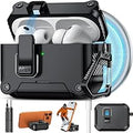 Pohgelan Compatible with AirPods Pro 3 Case with Lock,Magnetic Automatic Lock with Cleaning Kit,Compatible with Magsafe Cover (Black, AirPods Pro 3rd (2025))