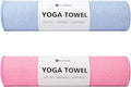 Eunzel 2 Pack Hot Yoga Towel, Non-Slip Yoga Mat Towel with Grip Dots Stickyfiber Sweat Absorbent Towel for Hot Yoga, Pilates and Workout 72" x 24", Blue/Pink