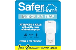 Safer Home Flying Insect Trap, Plug-In Fruit Fly Trap for Indoors, 1-Pack | Flying Insect, Moth, & Gnat Trap, Fruit Fly Kille