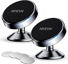 2 Pack Magnetic Phone Holder for Car, [ Strong Magnet ] Magnetic Phone Holder, [ 360° Rotation ] Phone Magnet for Car, Compatible with Most Smartphones, Must be Used with Metal Pad, Black