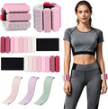 Ankle Weights Resistance Bands Set for Women,Adjustable Wrist Weights Wearable Arm Leg Weight Set of 2(1Lbs Each),Elastic Exercise Loop Bands with 3 Levels(15/25/35 LBS),for Gym, Yoga, Pilates, Cardio & Strength Training