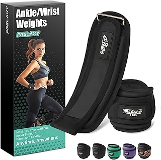 Frelaxy Ankle Wrist Weights for Women Men Kids, Comfy& Adjustable Leg Arm Weights Set for Walking, Gym, Yoga, Pilates, Dance, Cardio & Strength Training 1lb 2lbs 3lbs 1 Pair