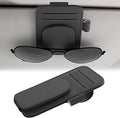 BFXM Sunglass Holder for Car, Car Accessories Sunglasses Holder Eyeglass Hanger Clip, Cars Sun Visor Ticket Card Holder Clip, Magnetic Leather Holder for Car Visor (Black)