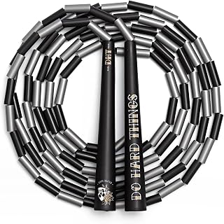 Elite Jumps - Do Hard Things Edge Beaded Jump Rope - For All Ages - Durable & Lightweight - 10ft Long Adjustable Rope - Tangle-Free - Shatterproof 1” Beads - Long Edge Handles
