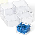 8 Pack Clear Plastic Storage Containers with Lids, 2.56 x 2.56 x 1.38 inch Clear Beads Storage Containers Box for Collecting Small Items, Beads, Game Pieces, Hardware, DIY Art Crafts Accessories