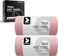 Yoga Mat Towel - Non-Slip Microfiber for Hot Yoga & Pilates | Super Absorbent, Lightweight & Machine Washable 72"x25" (2 Pack Pink)