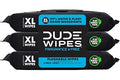 DUDE Wipes Unscented Flushable Wipes - Extra-Large Adult Wet Wipes for Sensitive Skin - 3 Pack (144 Count) - Infused with Vit