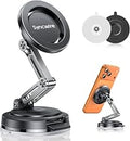 SYNCWIRE for MagSafe Car Mount [3-Axis Adjustable], Vacuum Magnetic Phone Holder with Replaceable Suction Cup Dashboard/Windshield, 360° Rotation & Foldable, for iPhone 17-12 Pro Max Plus
