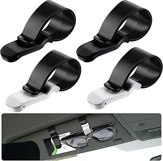 Tallew 4 Pcs Car Visor Clip with Silicone Non Slip Pad Sunglasses Holder Vehicle Sunglasses Sun Visor Clip Pen Holder Ticket Clip Glasses Holder Clip Hanger Ticket Card Car Visor Accessories