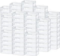 SATINIOR 100 Pcs Clear Plastic Beads Storage Containers Box Small Clear Boxes with Hinged Lid Plastic Arts Case Mini Square Crafts Storage Organizers for Small Items (2.1 x 2.1 x 0.8 Inch)