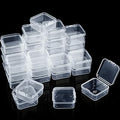 SATINIOR 48 Packs Clear Small Plastic Containers Transparent Storage Box with Hinged Lid for Items Crafts Jewelry (1.7 x 1.7 0.79 Inches)